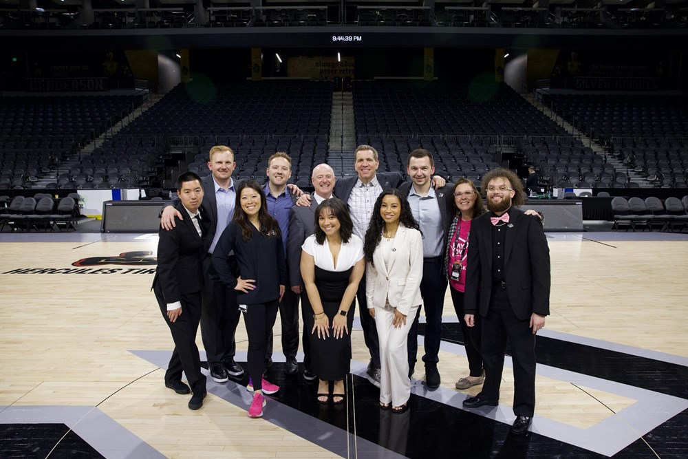 Clark and the Big West staff at their basketball championships.
